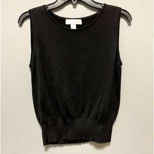 Petite Sophisticate V Neck Black Pull Over Sweater Vest